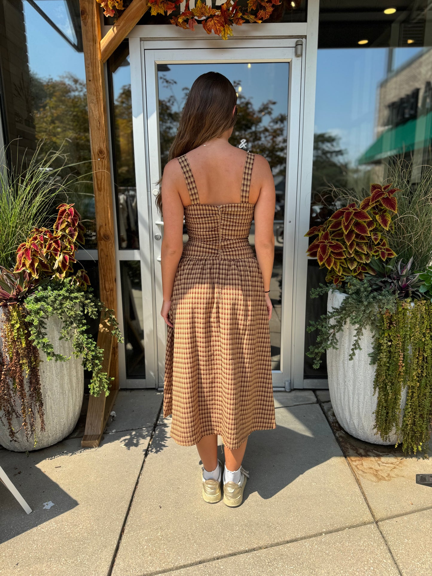 Plaid Midi Dress