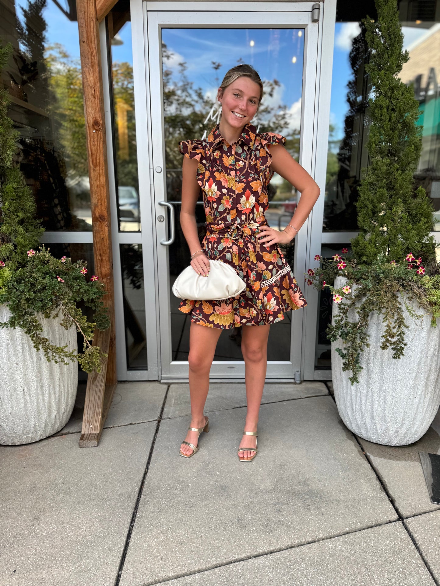 Amber Bloom Mini Dress
