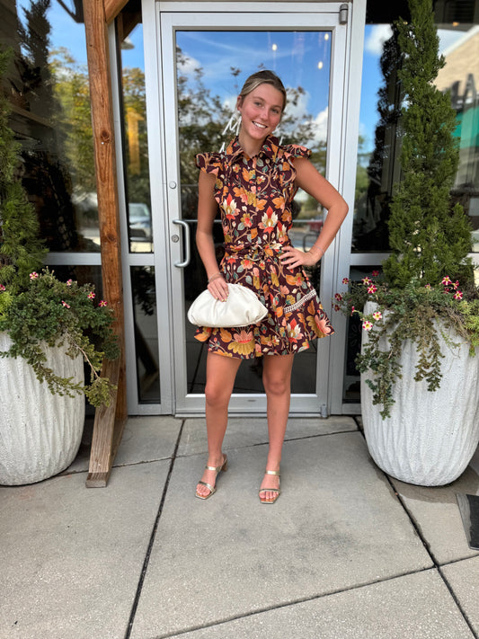 Amber Bloom Mini Dress