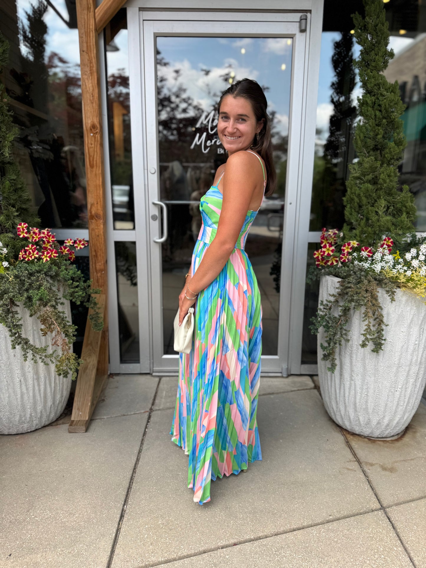 Palm Beach Pleat Dress