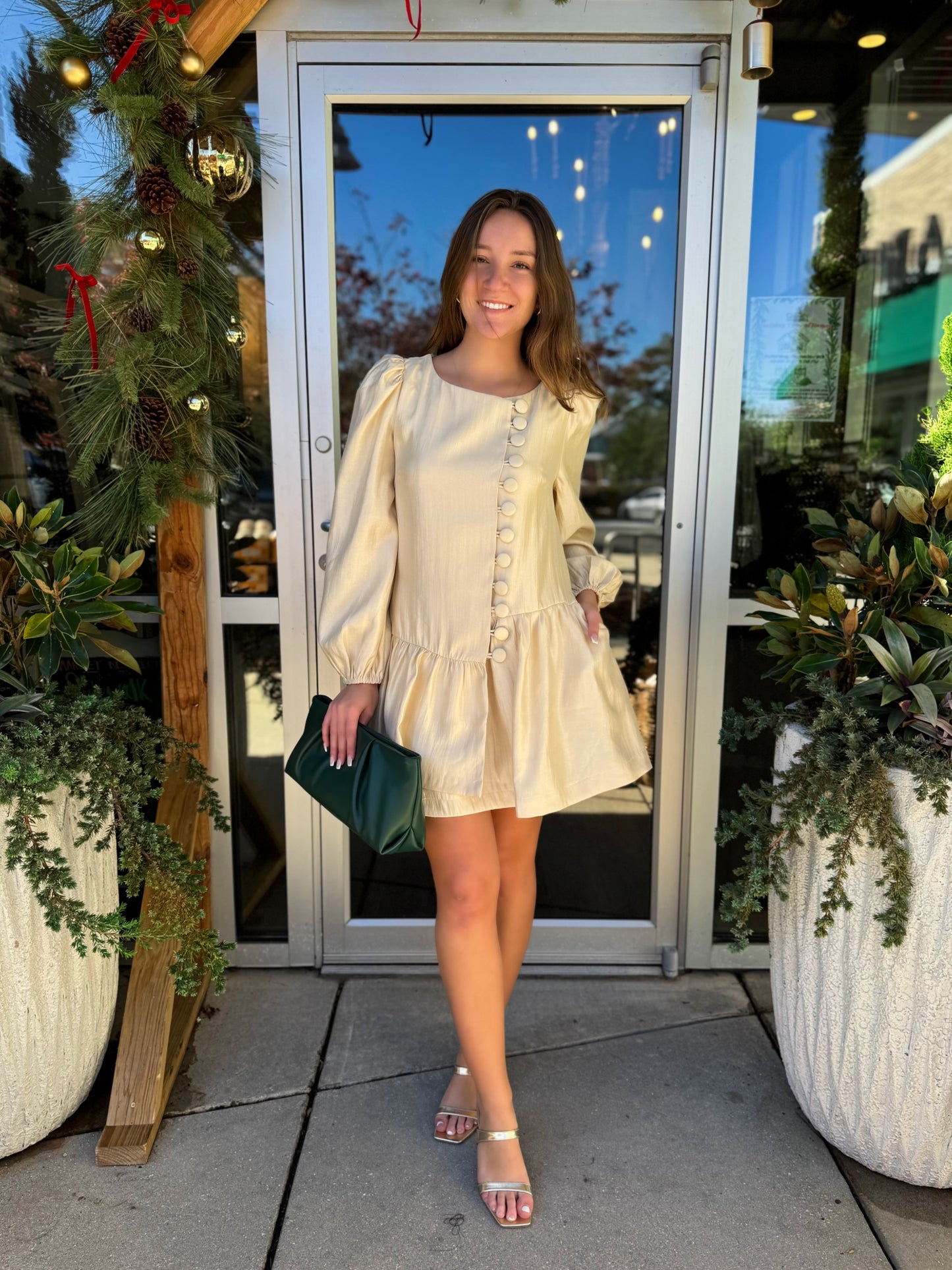 Bold Button Mini Dress