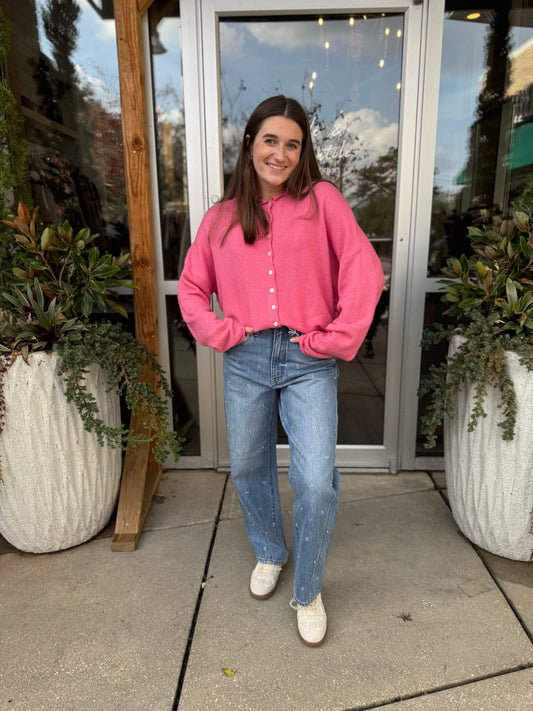 Bubble Gum Harper Cardigan