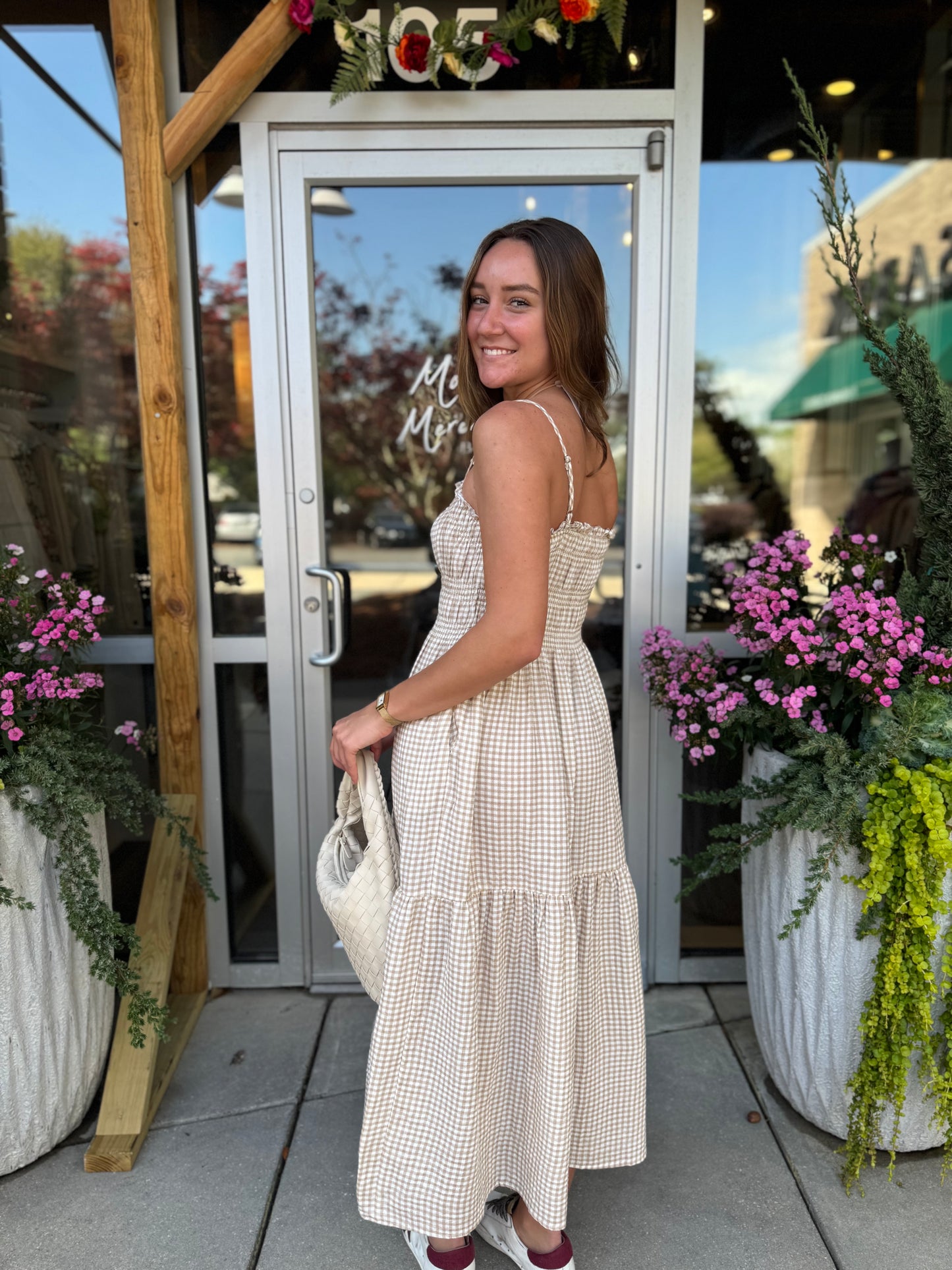 Gingham Midi Dress