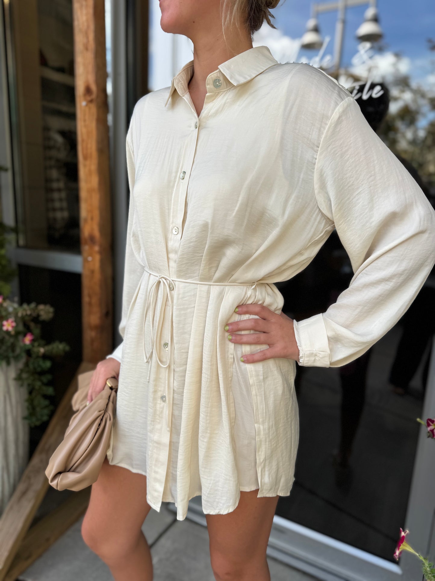 Shirt Romper With Belt