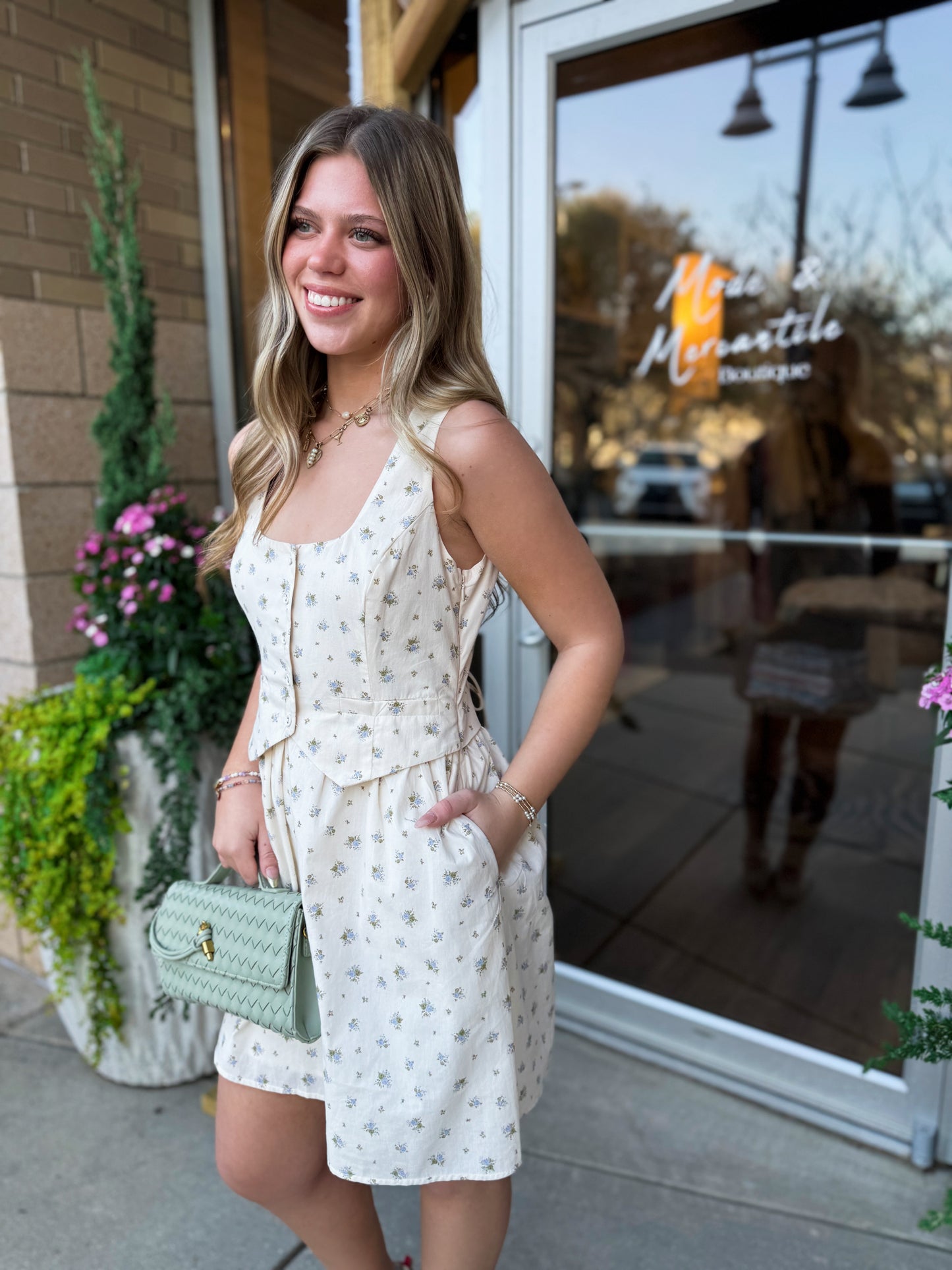 Floral Vest Mini Dress