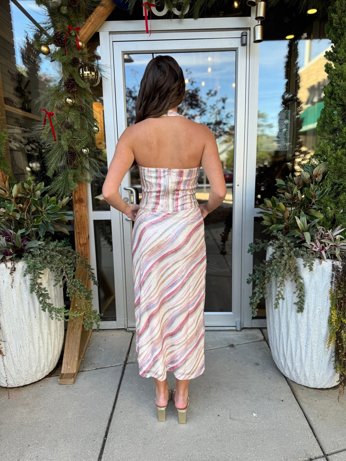 Mid Rise Sequin Skirt