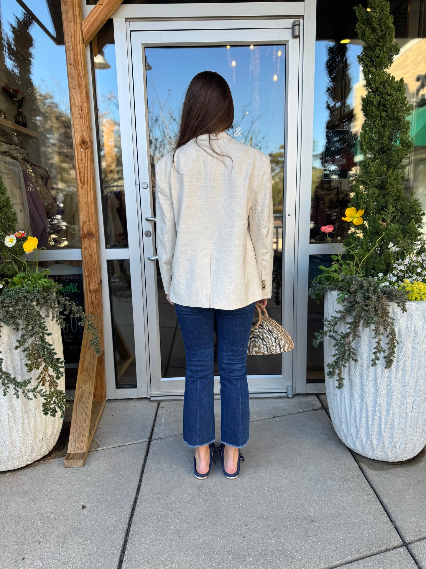 Linen Button Blazer