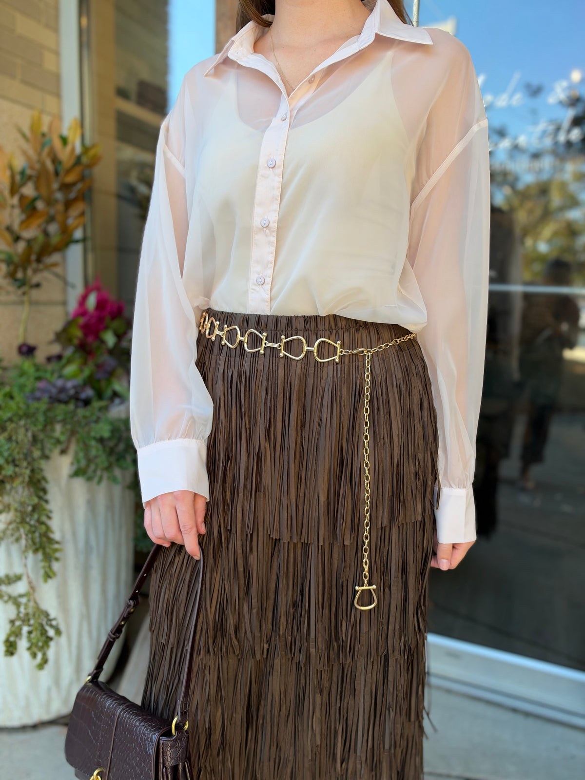 Fringe Midi Skirt