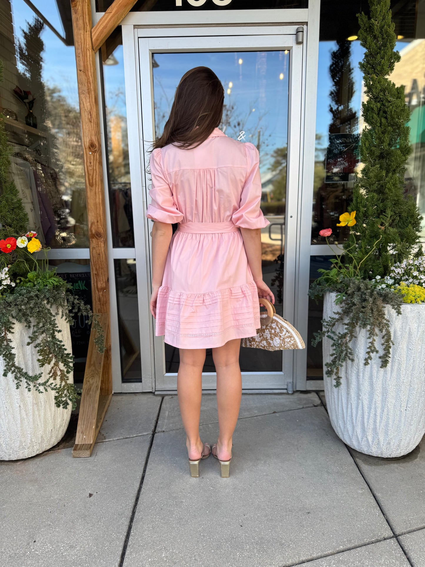 Pink Belt Drop Waist Dress