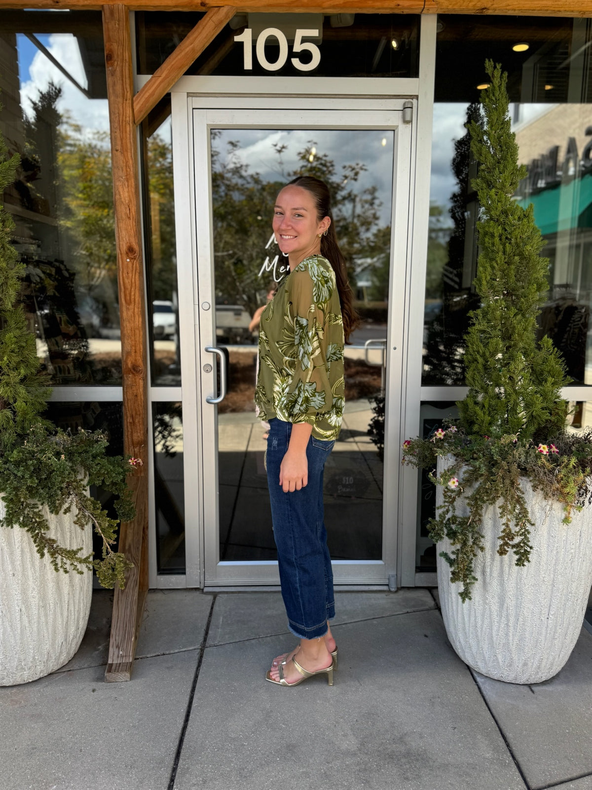 Velvet Floral Blouse
