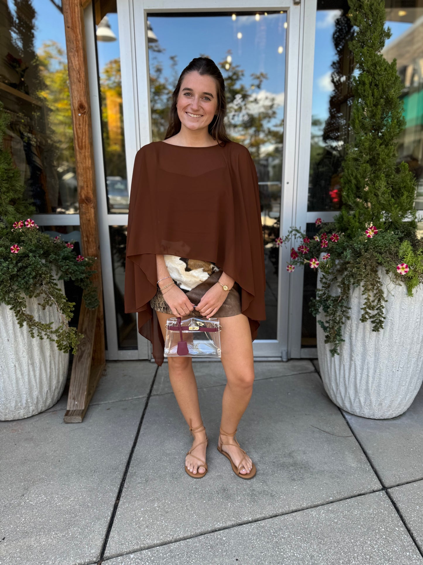 Sheer Poncho With Cami