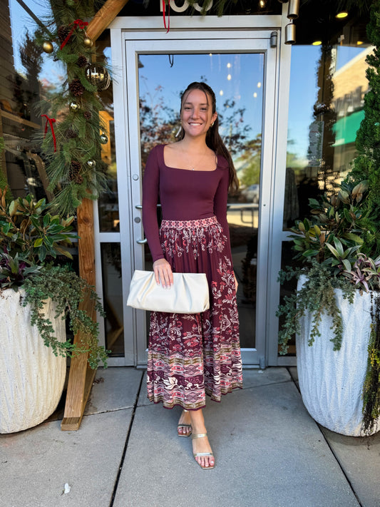 Meghan Pleat Maxi Skirt