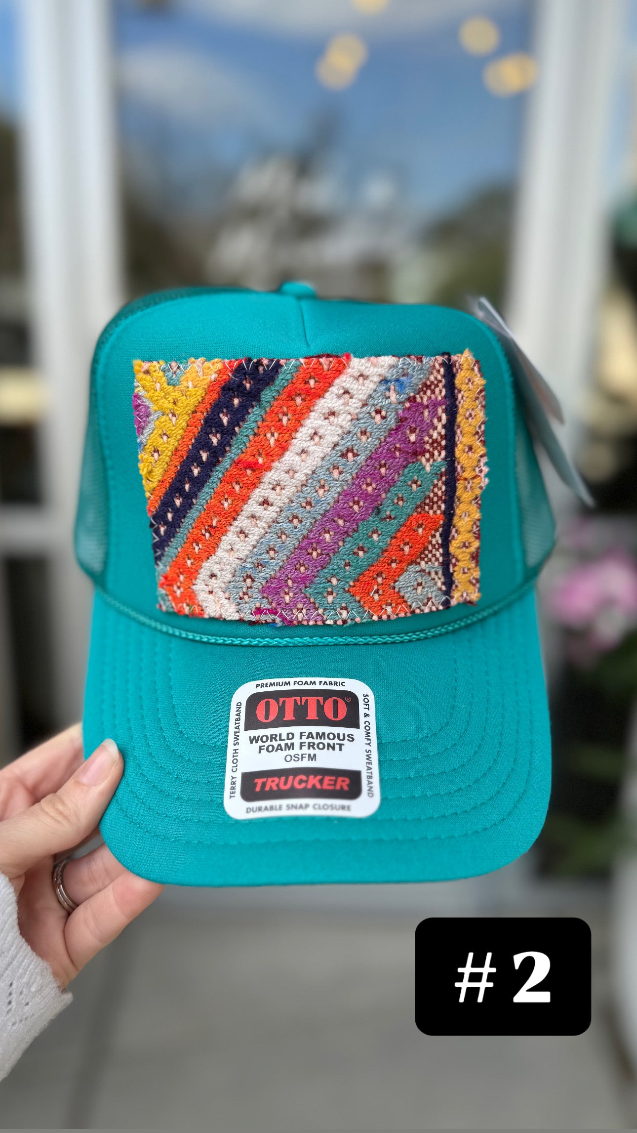 Teal Orijinal Kilim Patch Trucker Hat