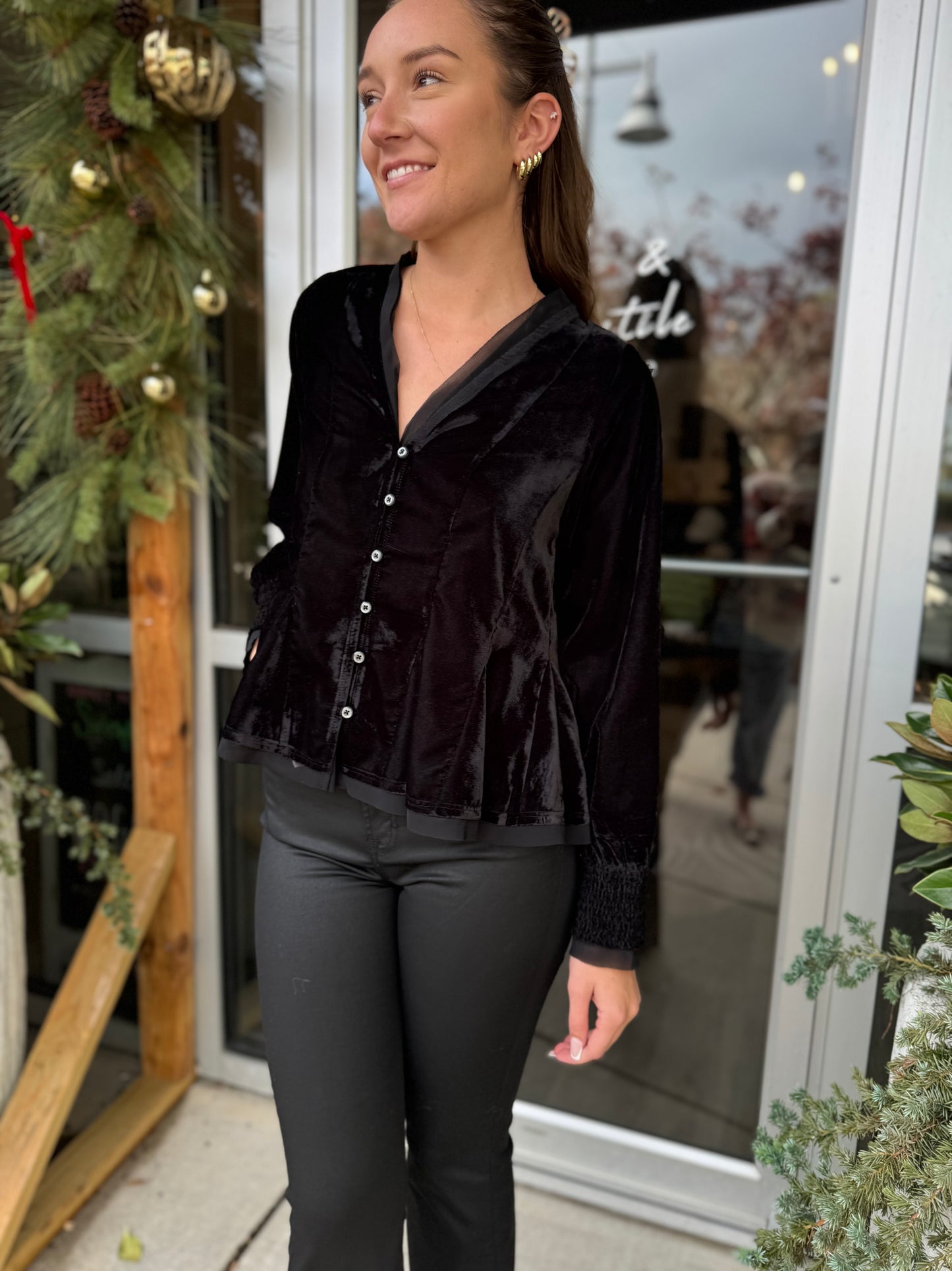 Tamia Velvet Blouse