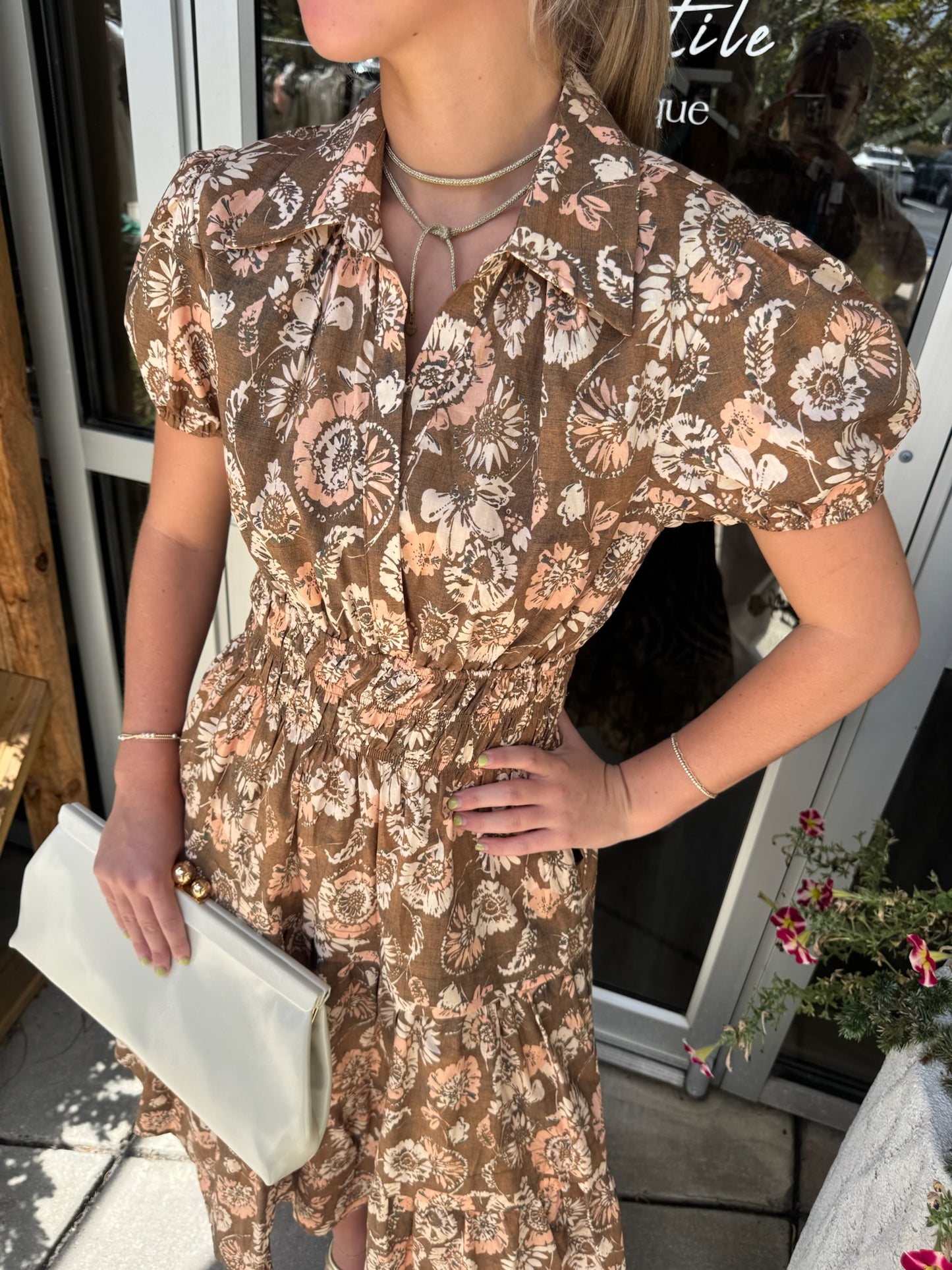 Ellie Cinched Midi Dress
