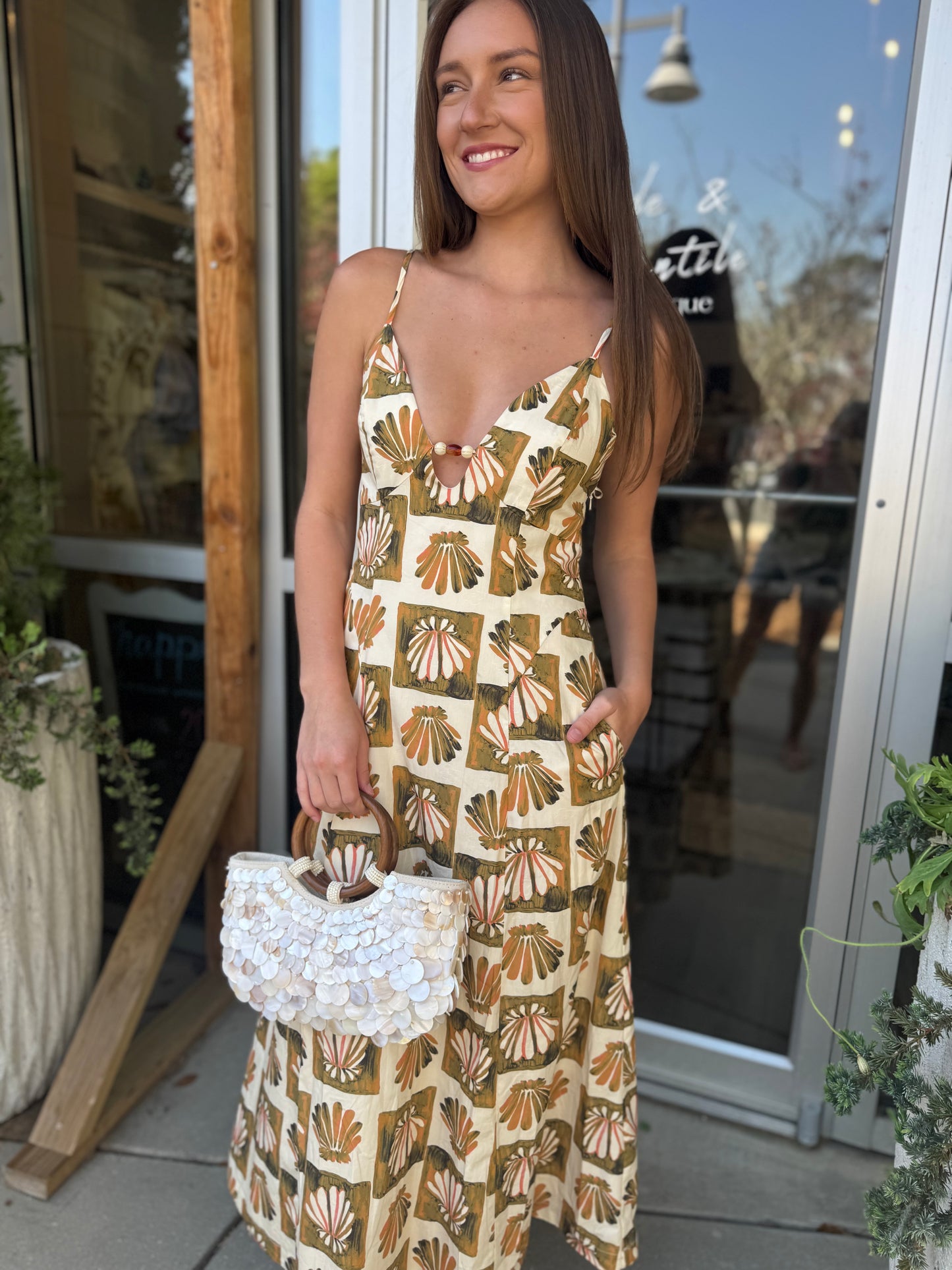 Shell Beaded Maxi Dress