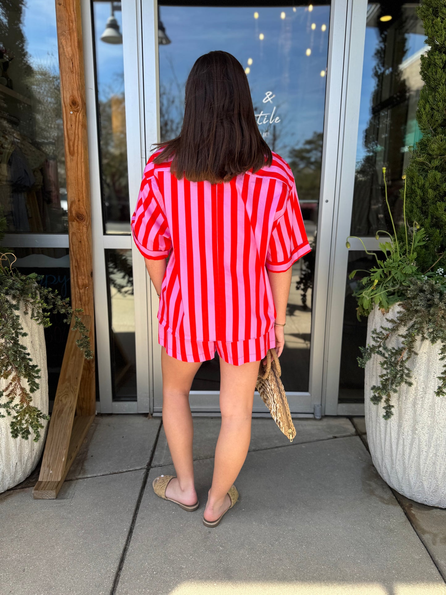 Candy Stripe Button Down Top