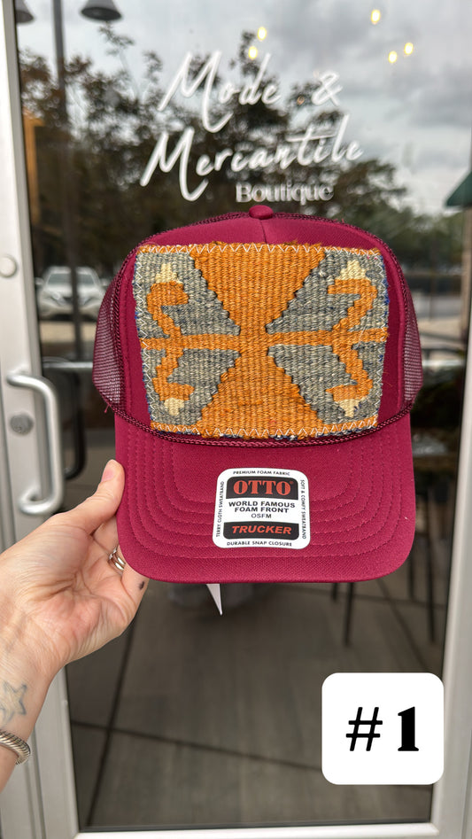 Garnet Orijinal Kilim Patch Trucker Hat