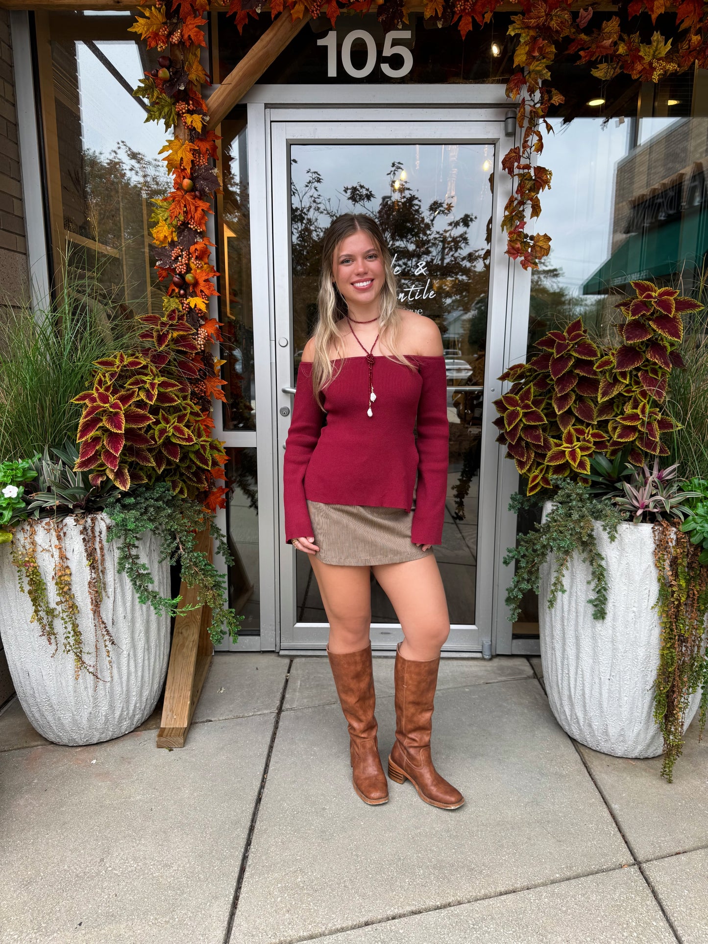 Side Slit Off Shoulder Sweater