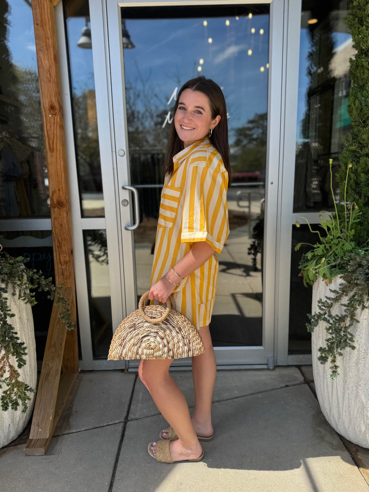 Candy Stripe Button Down Top