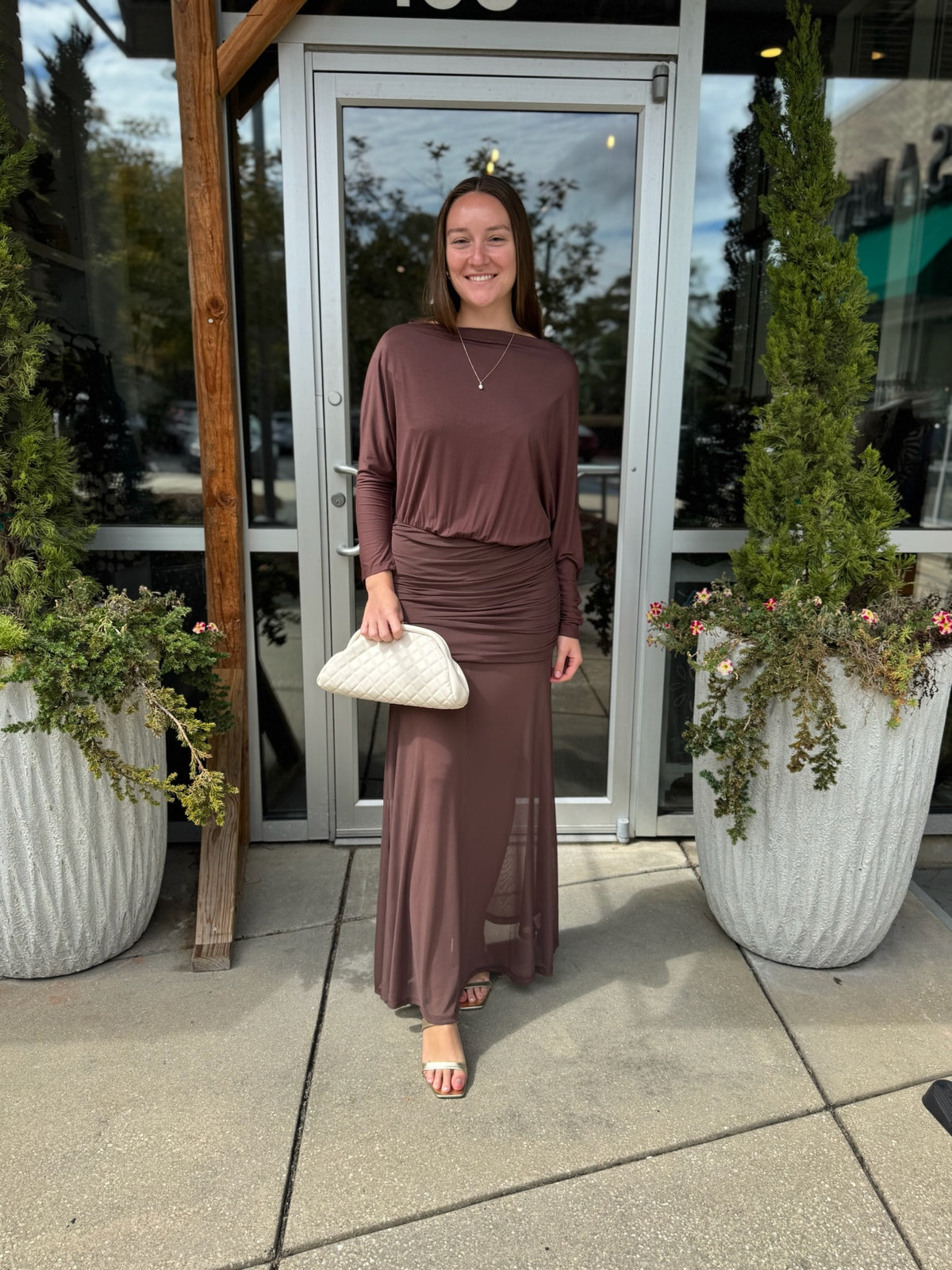 Brown Sheer Dress
