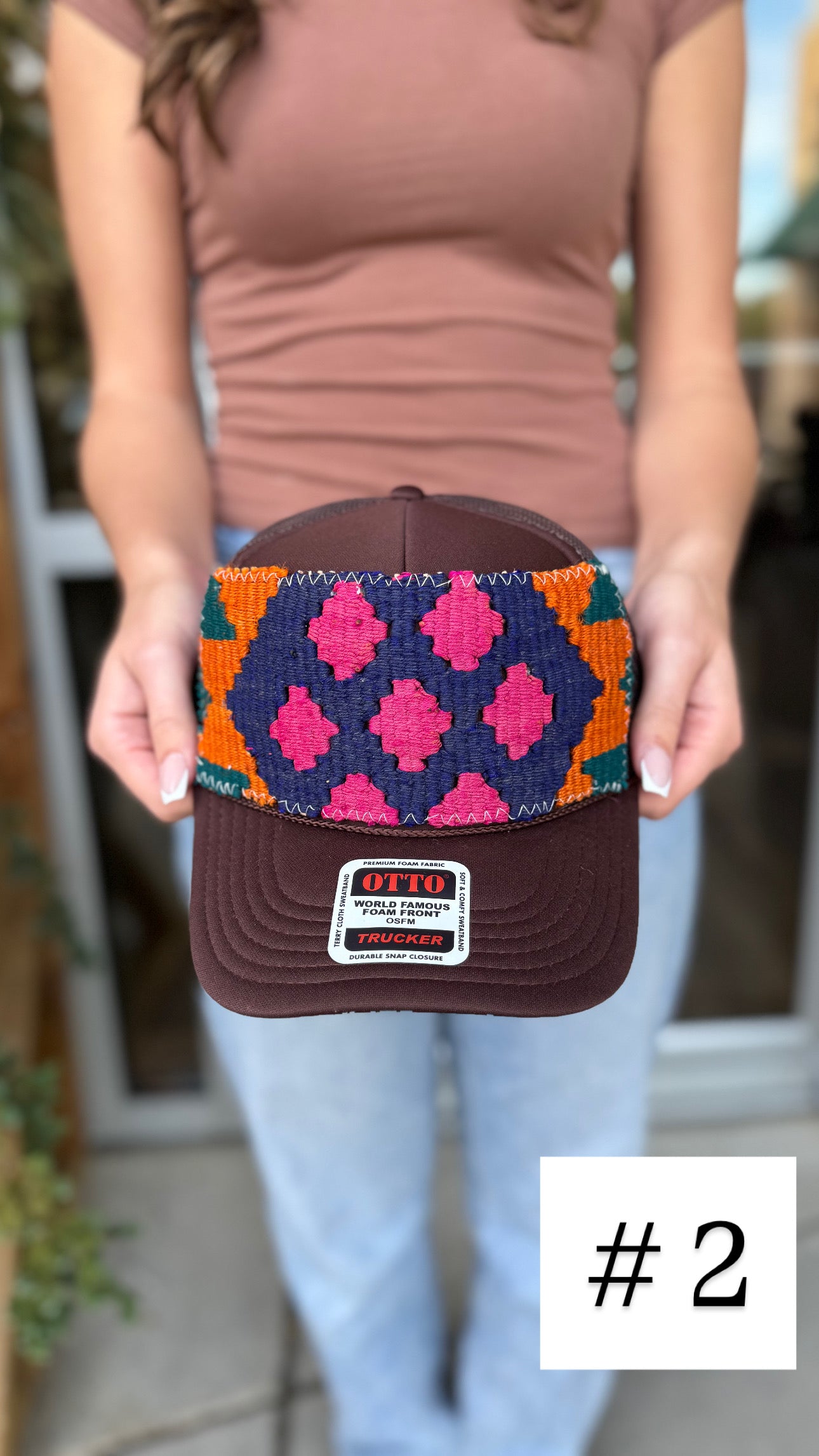 Brown Orijinal Kilim Patch Trucker Hat