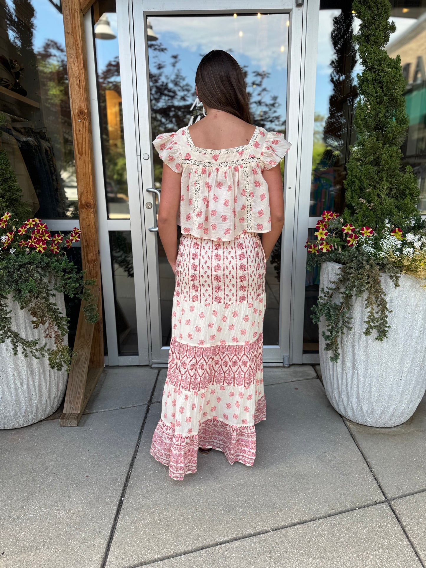 Pink Lotus Maxi Skirt