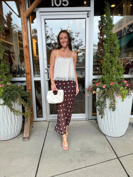 Sheer Polka Dot Maxi Skirt