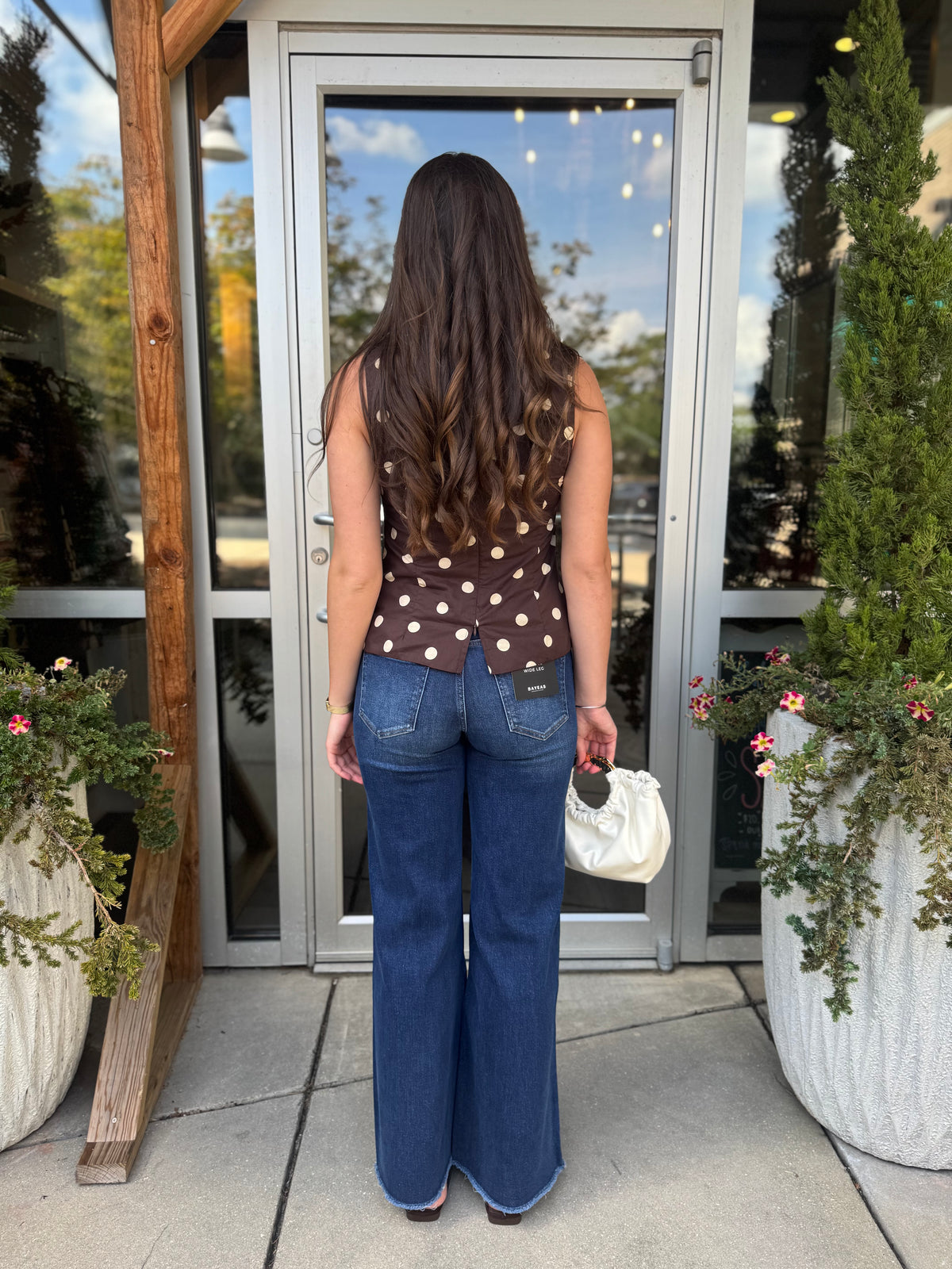 Polka Dot Zipper Blouse