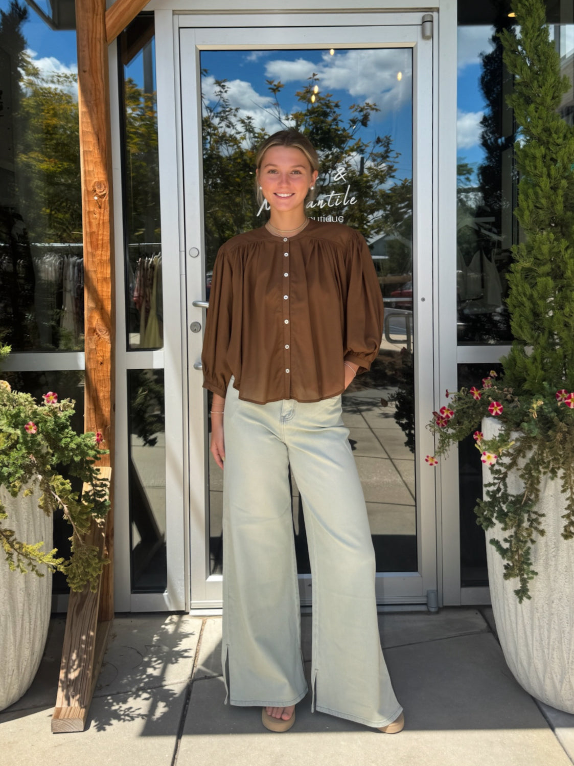 Gathered Yoke Blouse