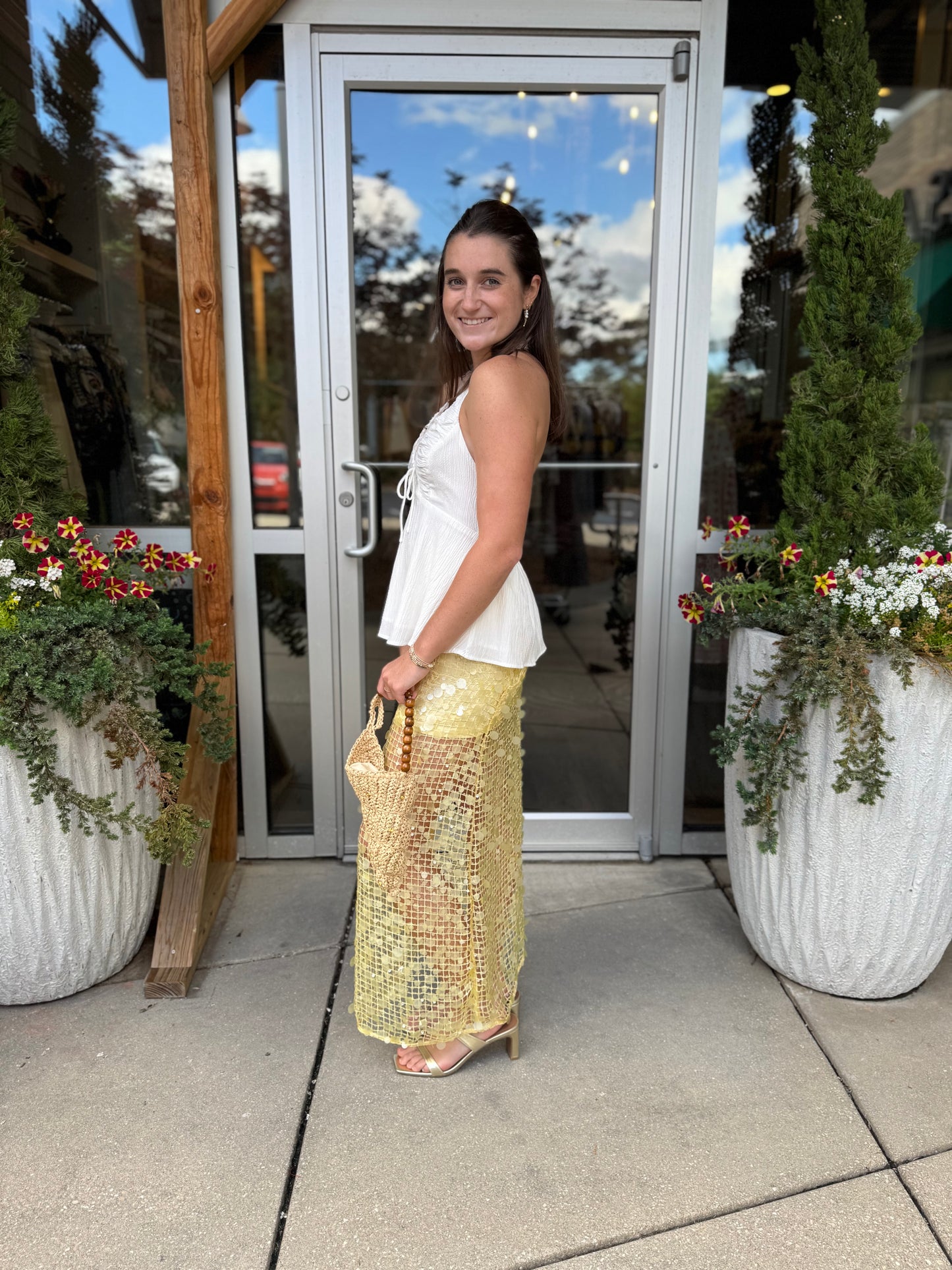 Butter Sequin Midi Skirt