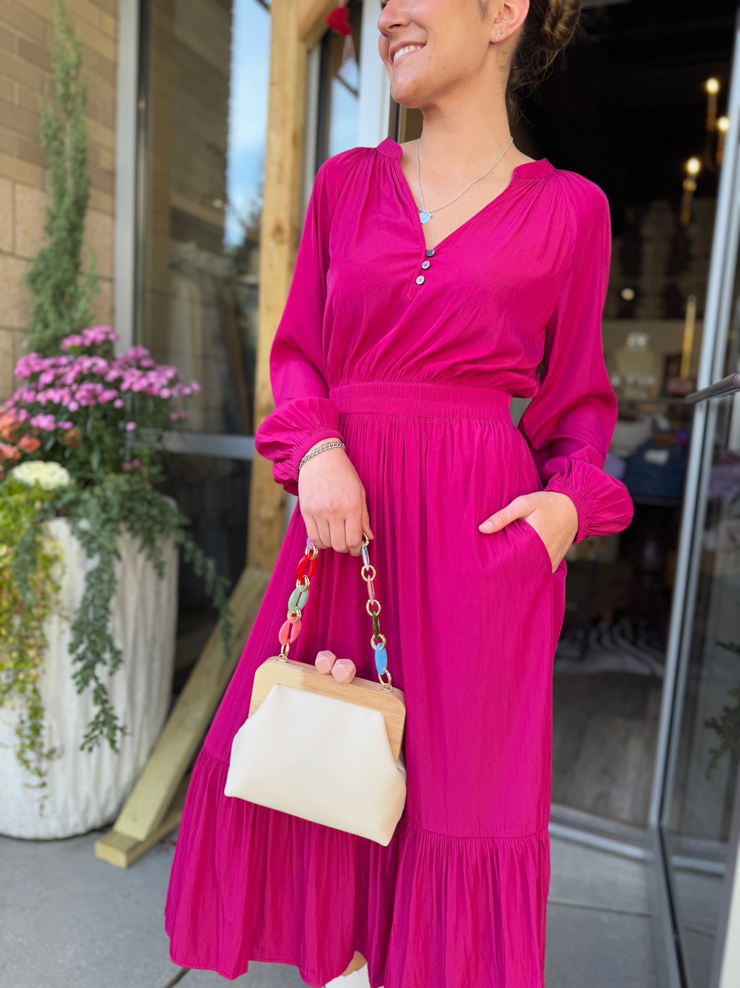 Deep Fuschia Maxi Dress