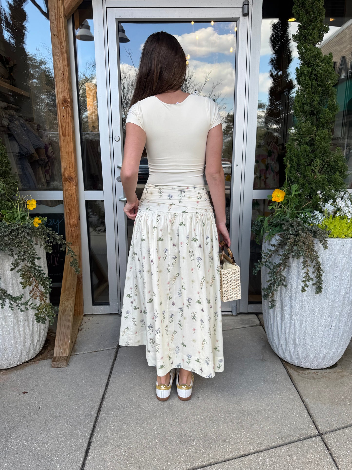 Drop Waist Floral Skirt