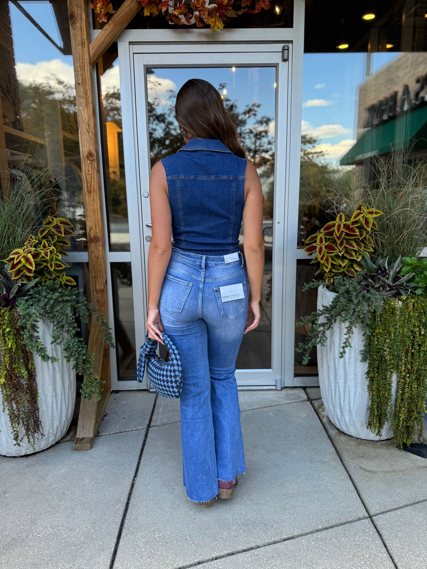 Sleeveless Denim Bodysuit