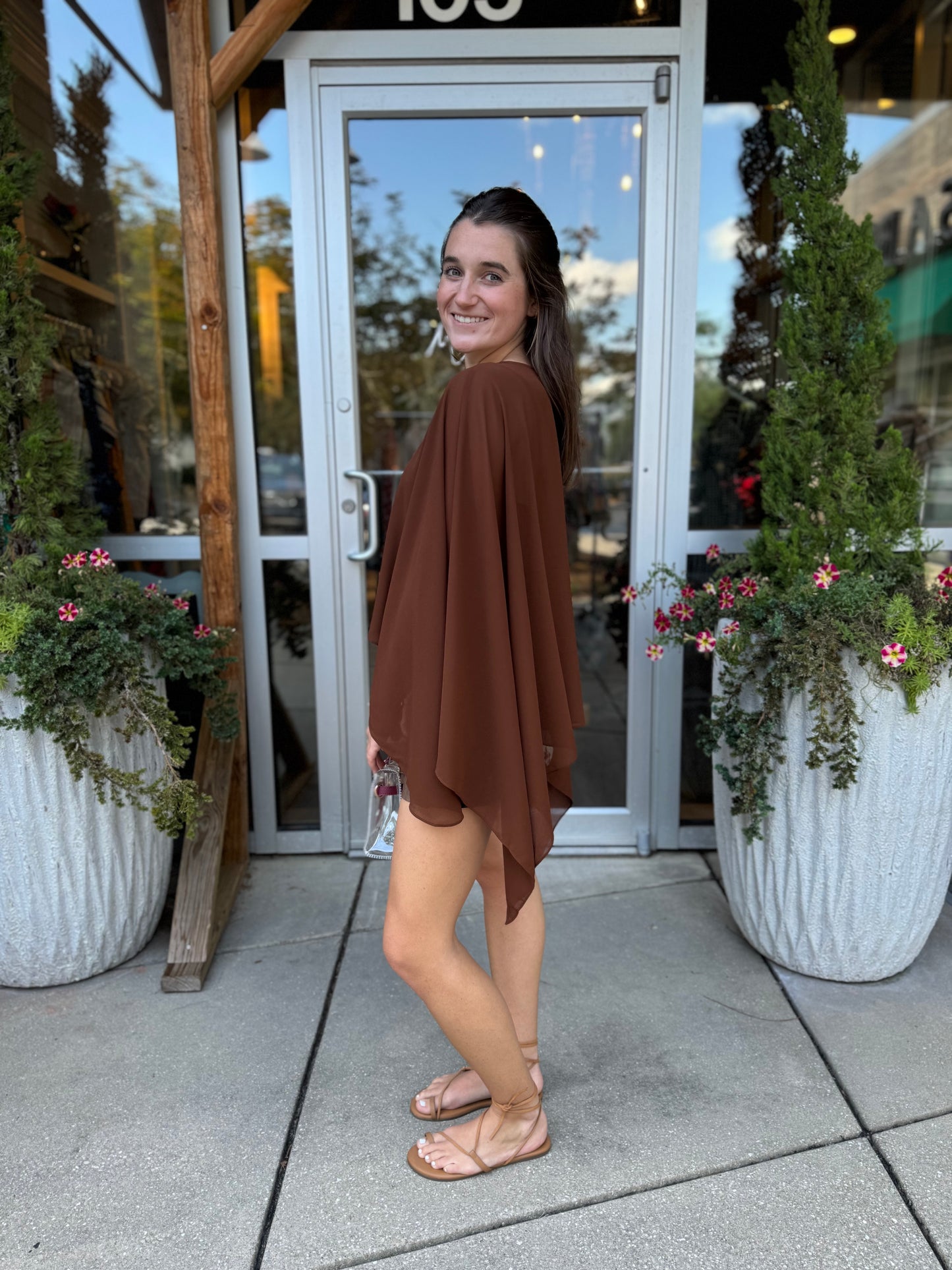 Sheer Poncho With Cami
