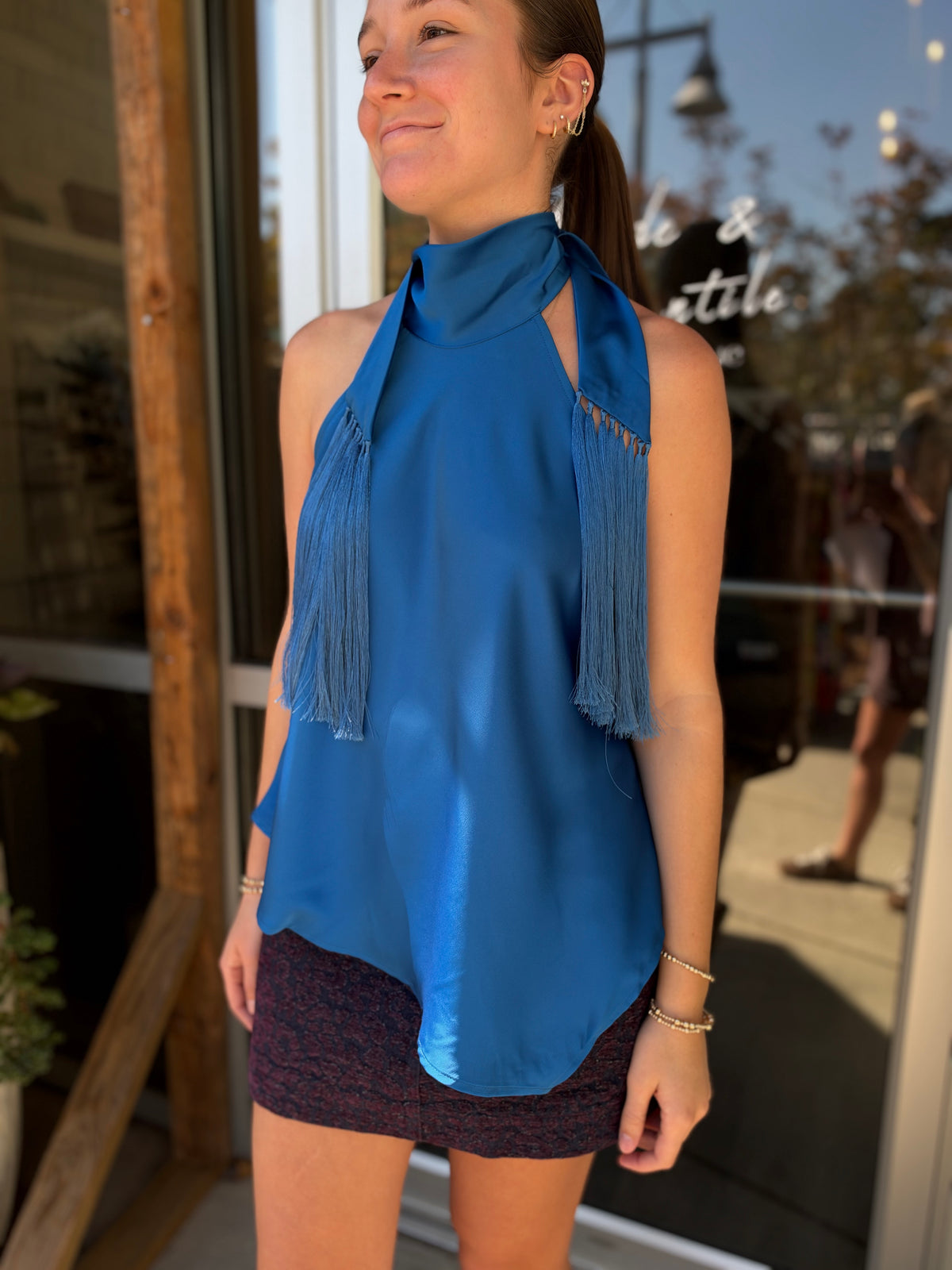 Cobalt Helen Halter Top