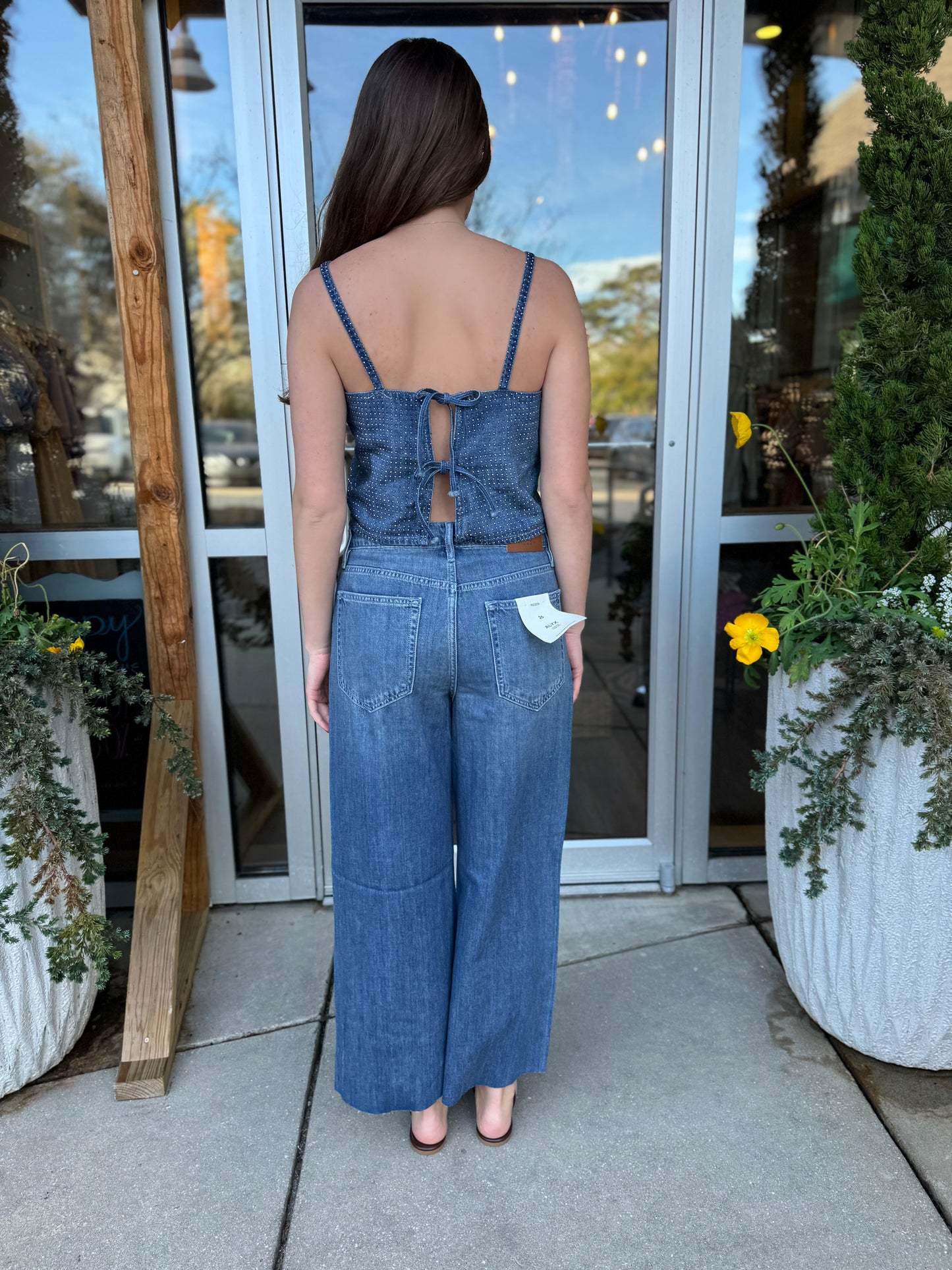 Rhinestone Denim Top