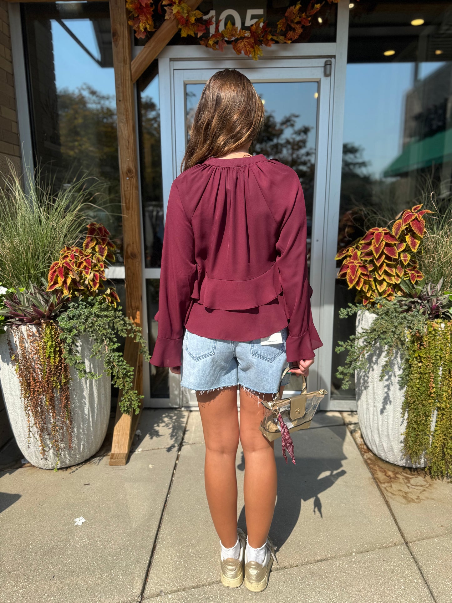 Flutter Sleeve Ruffle Top