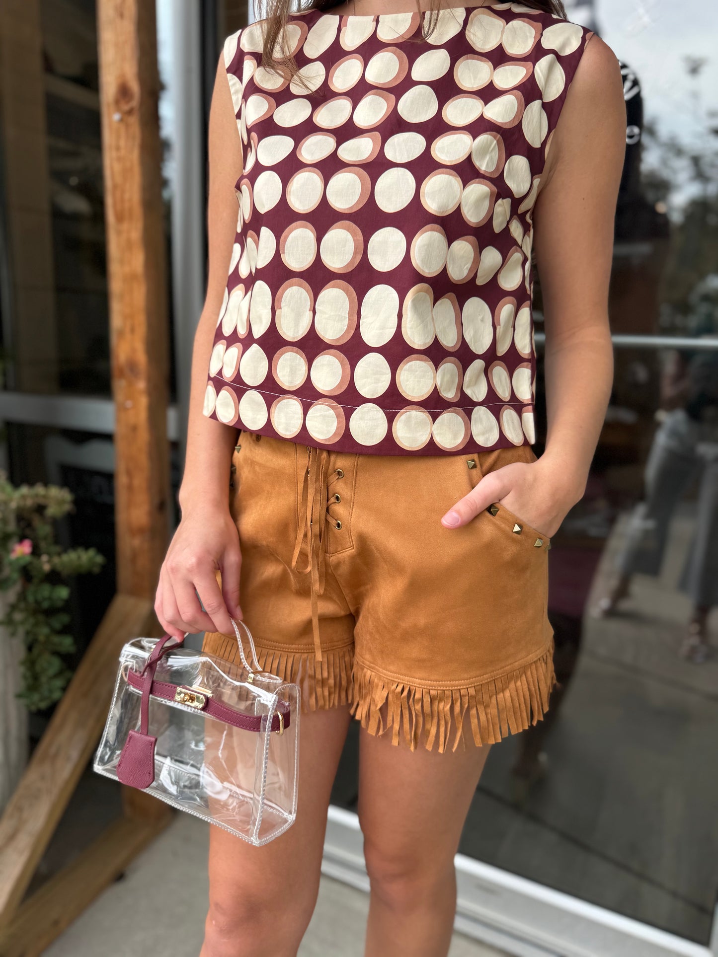 Suede Fringe Shorts