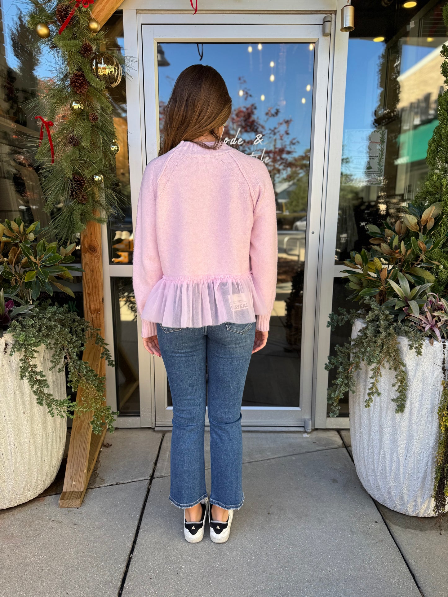 Tulle Peplum Sweater