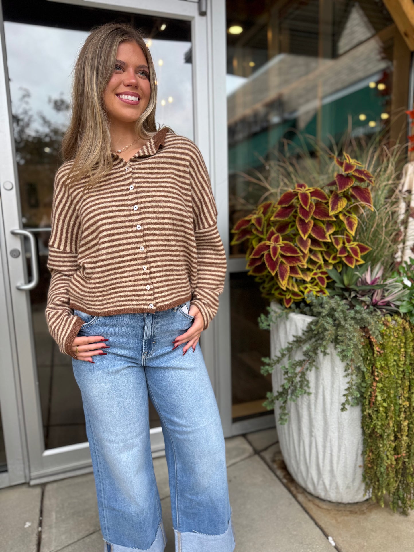 Brown Stripe Knit