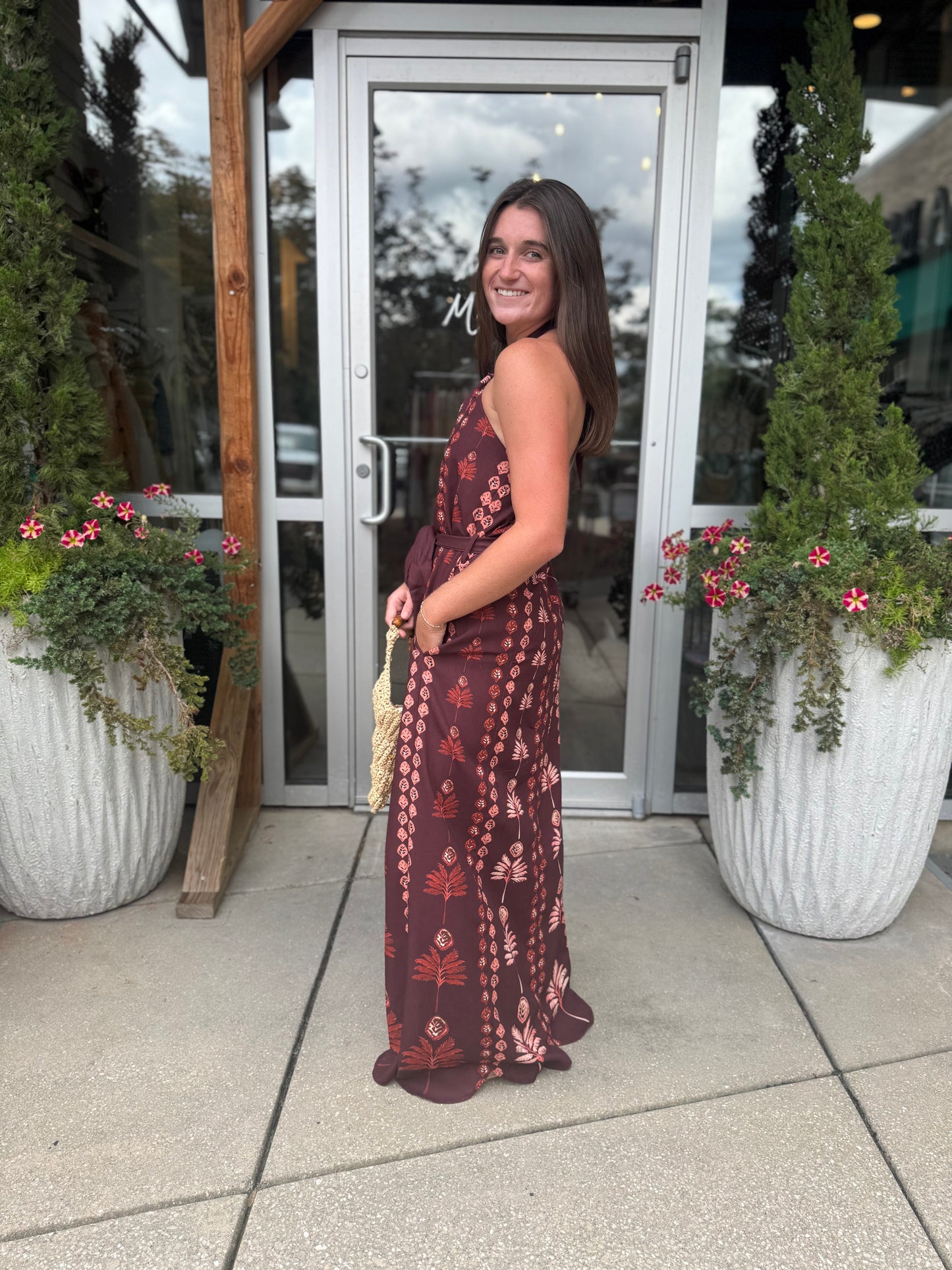 Plum Palm Maxi Dress