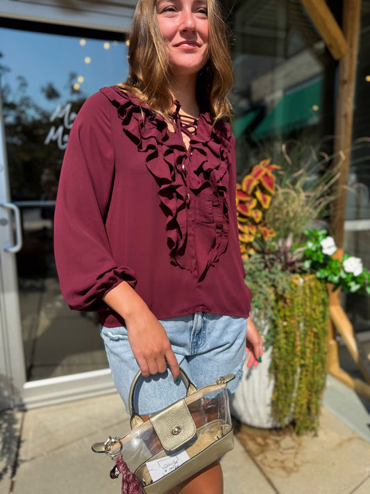 V Neck Flutter Top