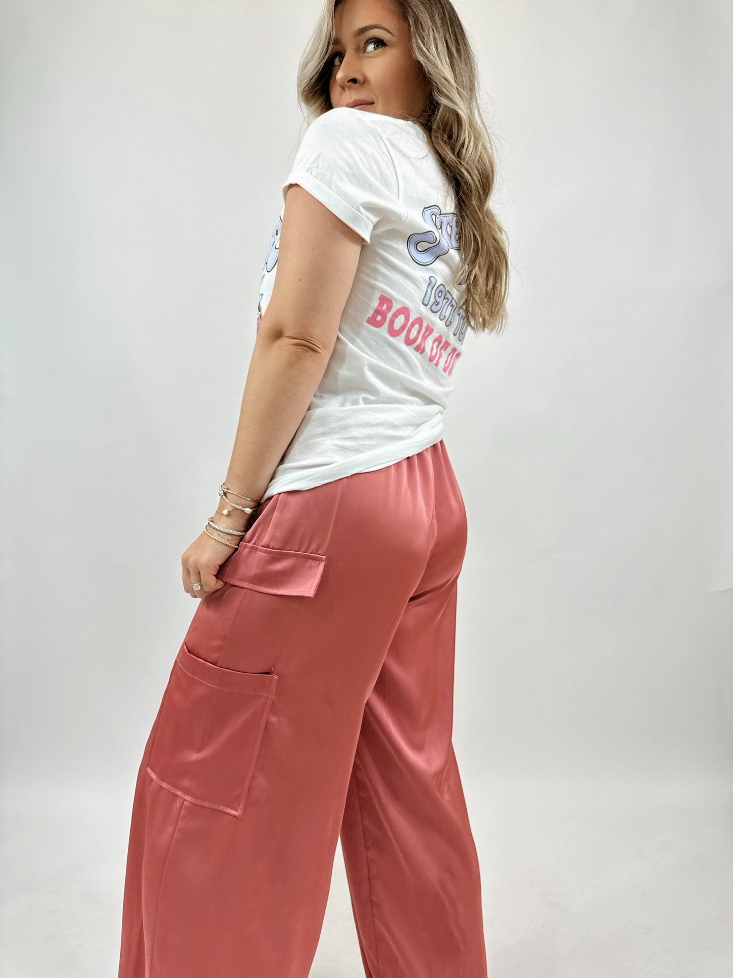 Satin Cargo Pants