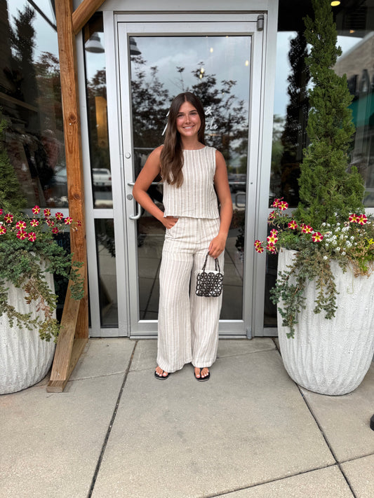 Linen Striped Pants