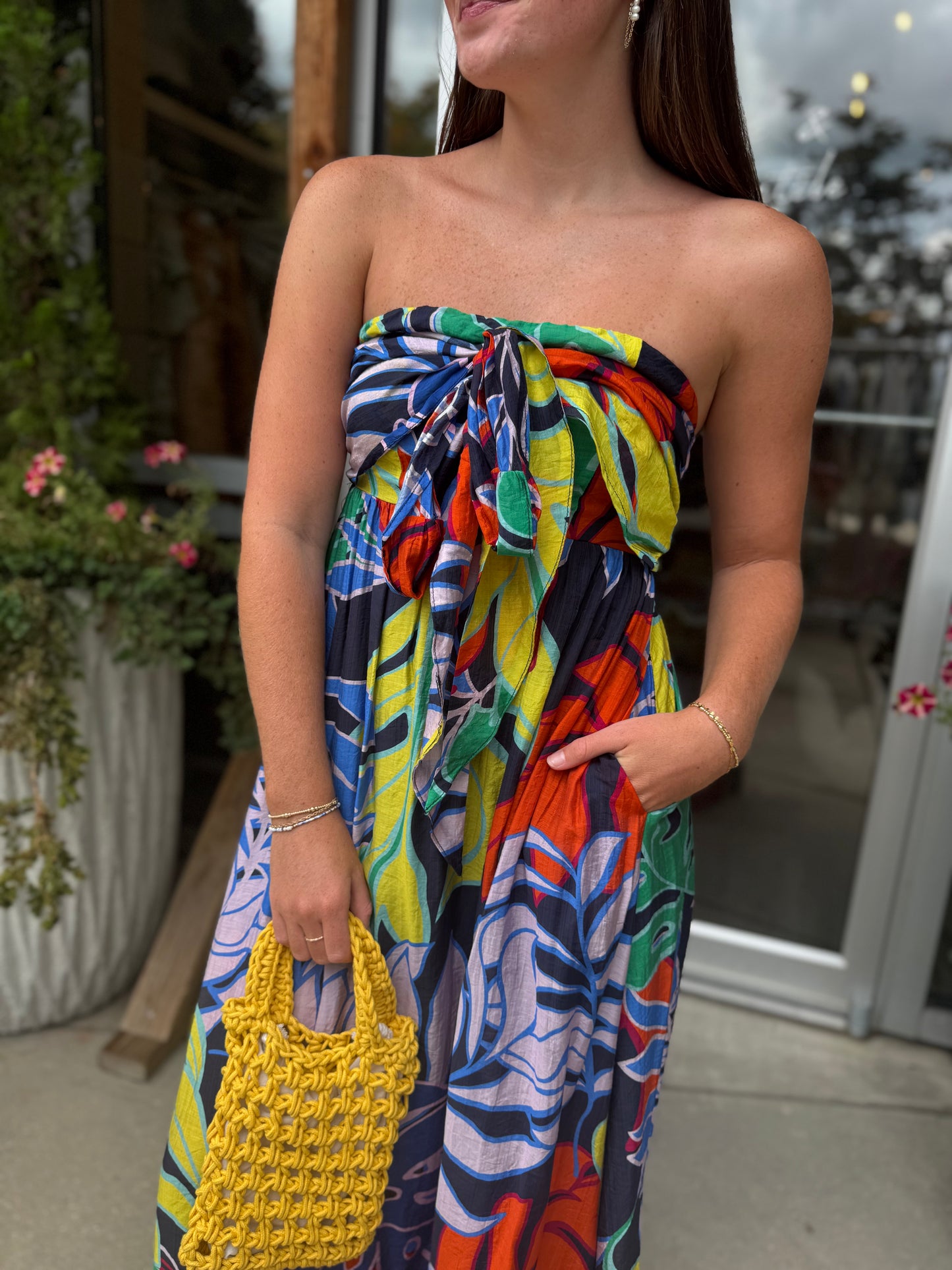 Midnight Tropical Maxi Dress
