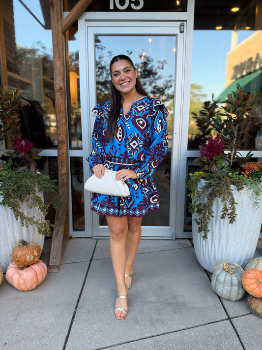Winter Ocean blouse and matching skirt, alternate view