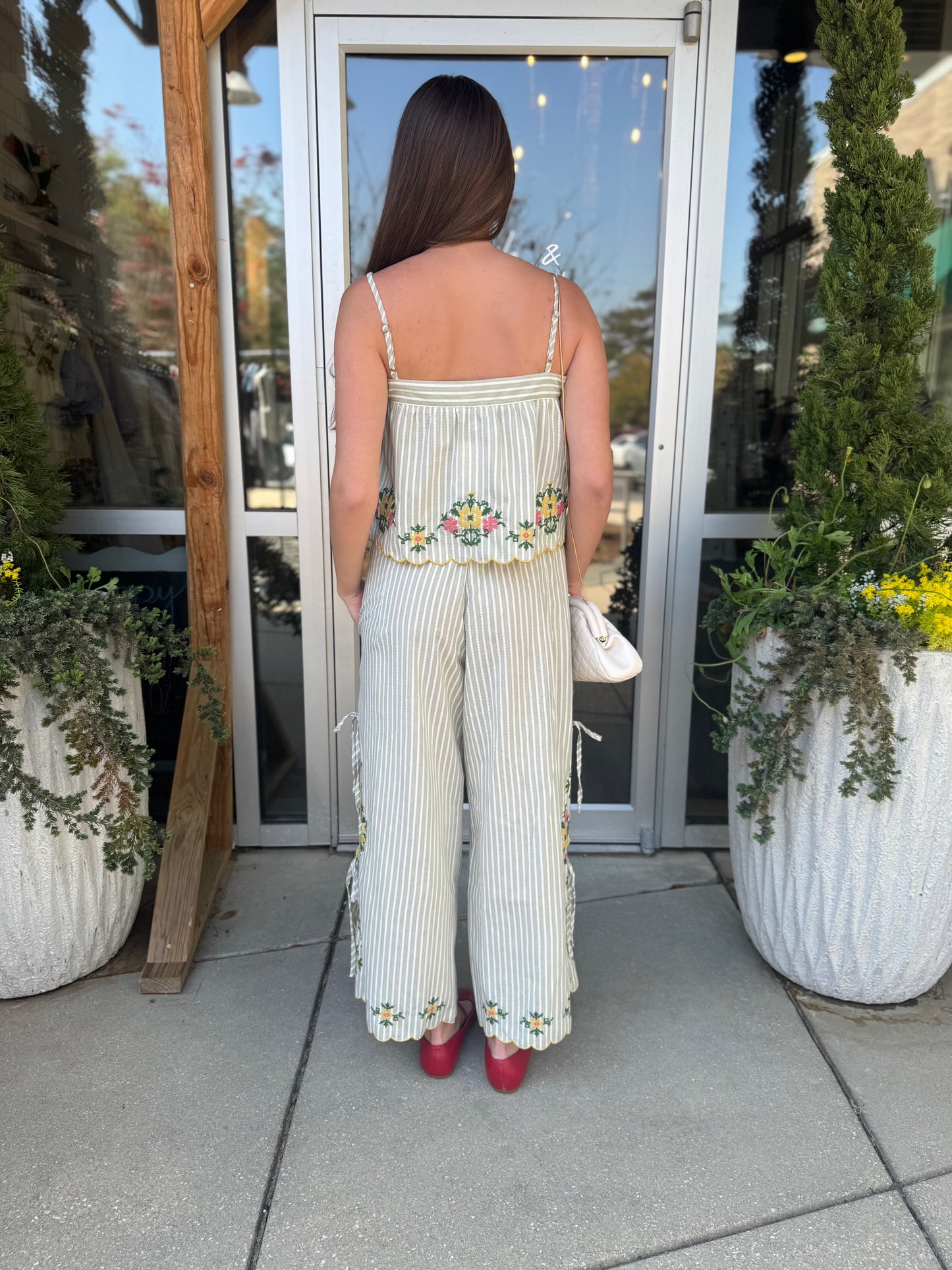 Floral Embroidery WIth Top