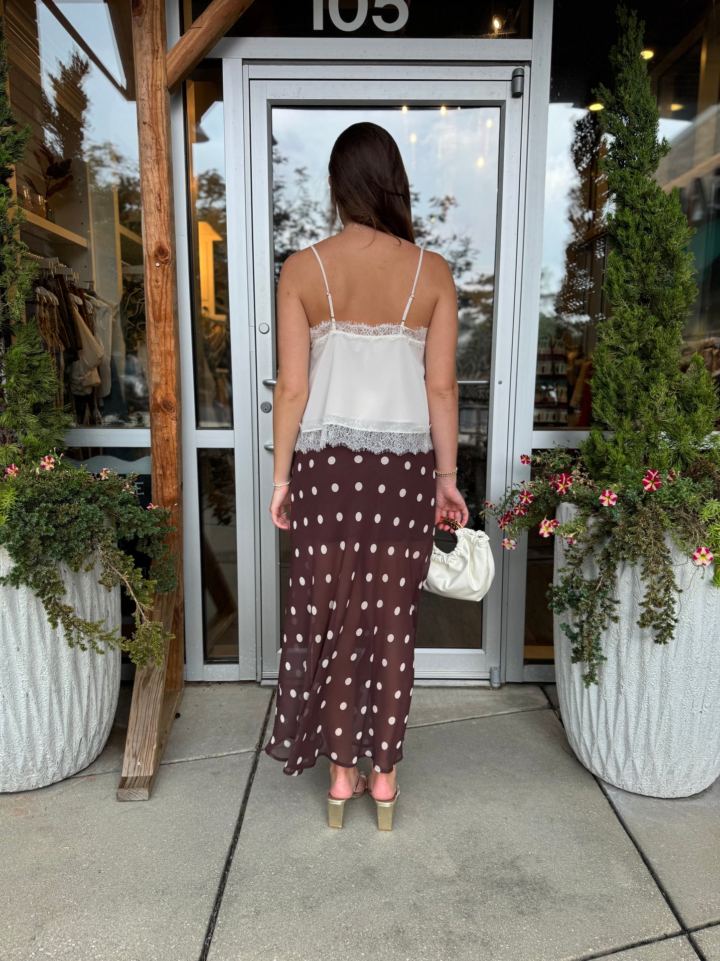 Sheer Polka Dot Maxi Skirt