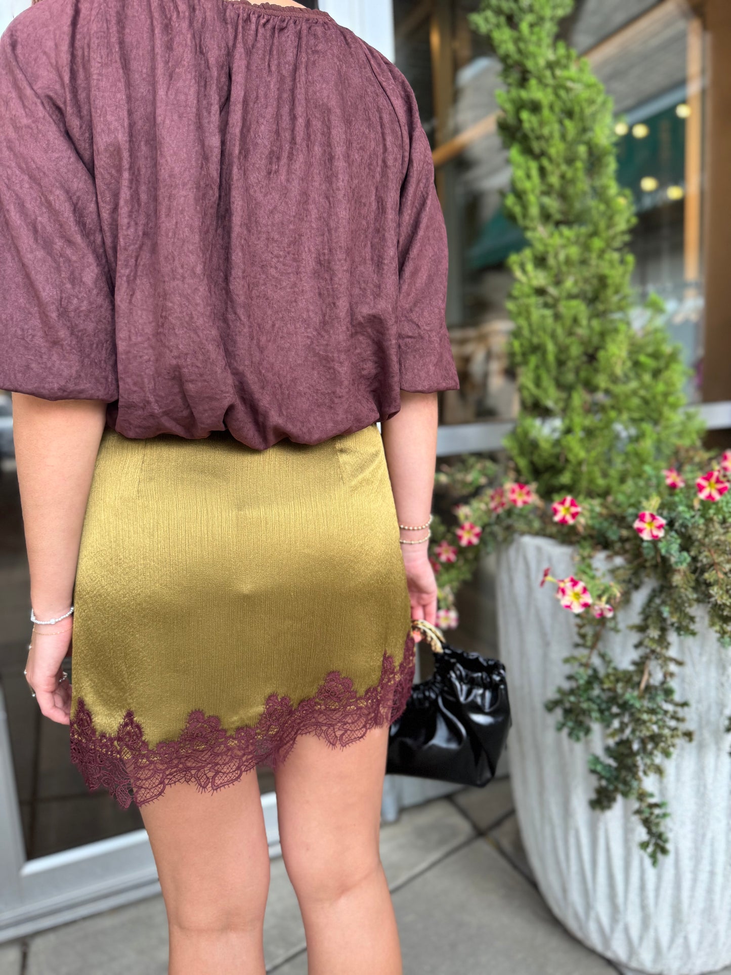 Brown Suede Bubble Top